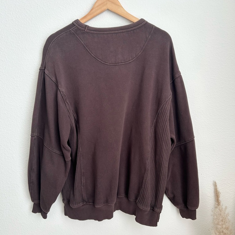 Aerie Brown Crewneck Oversized Pullover Sweatshirt - XS - Picture 5 of 5